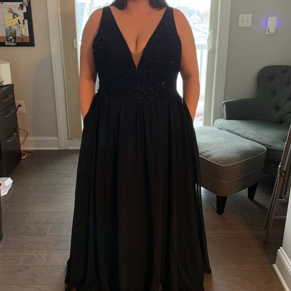 Morilee Madeline Gardner Bridesmaid Formal Black Dress Size 20